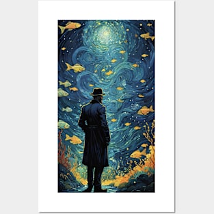 Starry Night Aquarium: Van Gogh-Inspired Ocean Symphony Posters and Art